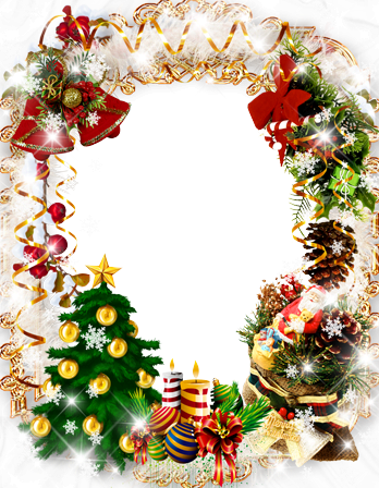 Christmas Garland Border Png For Kids - Christmas Tree Oval Car Magnet (348x448)