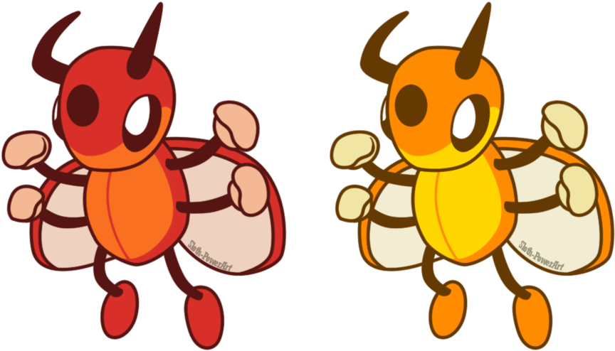 Ledian Normal And Shiny By Sloth-power - Cartoon (900x530)