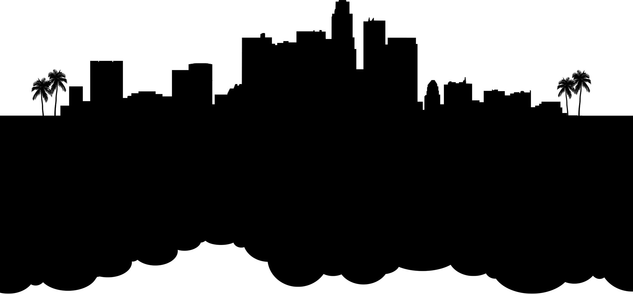 Hollywood Heartbreak Official Website - Los Angeles Skyline Silhouette Png (2048x955)