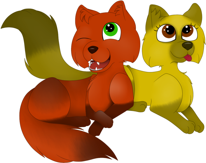 Two Little Wolves By Cat N Marshmallows - Cartoon (1024x615)