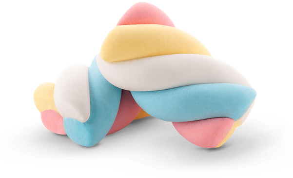 Marshmallow Twist Azul Rosa Amarelo Branco - Machimelo Png (600x600)