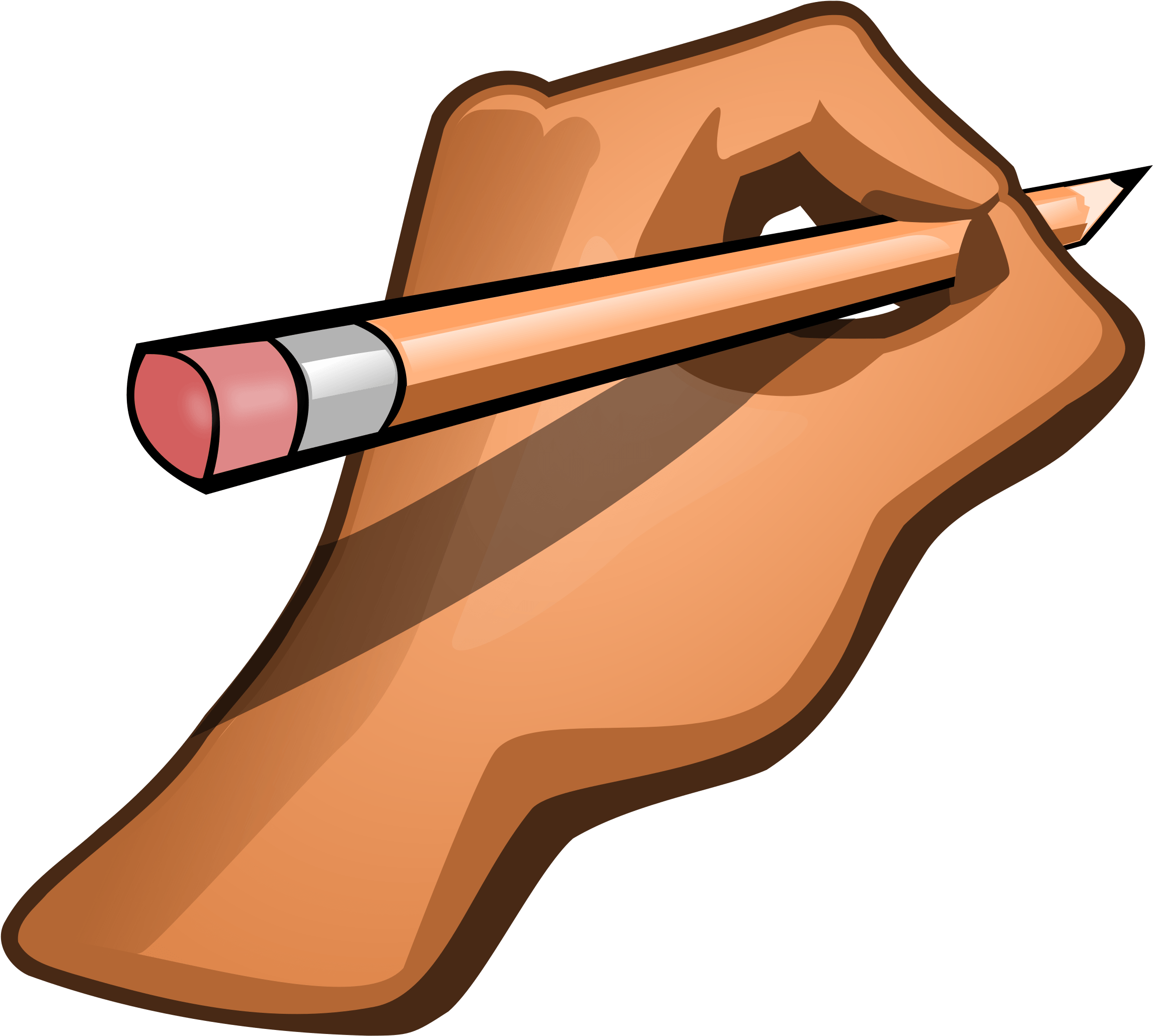 Pencil In Hand Clipart - Holding Pencil Clip Art (2400x2400)