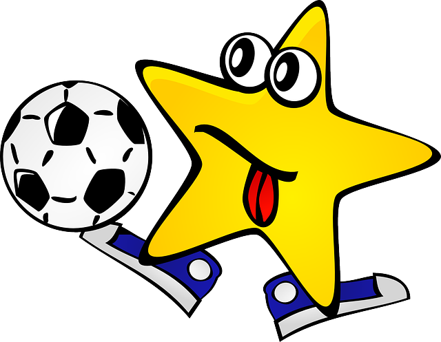 Yellow Football, Football Player, Sports, Gaming, Star, - Juego De Las Estrellas Futbol (640x497)