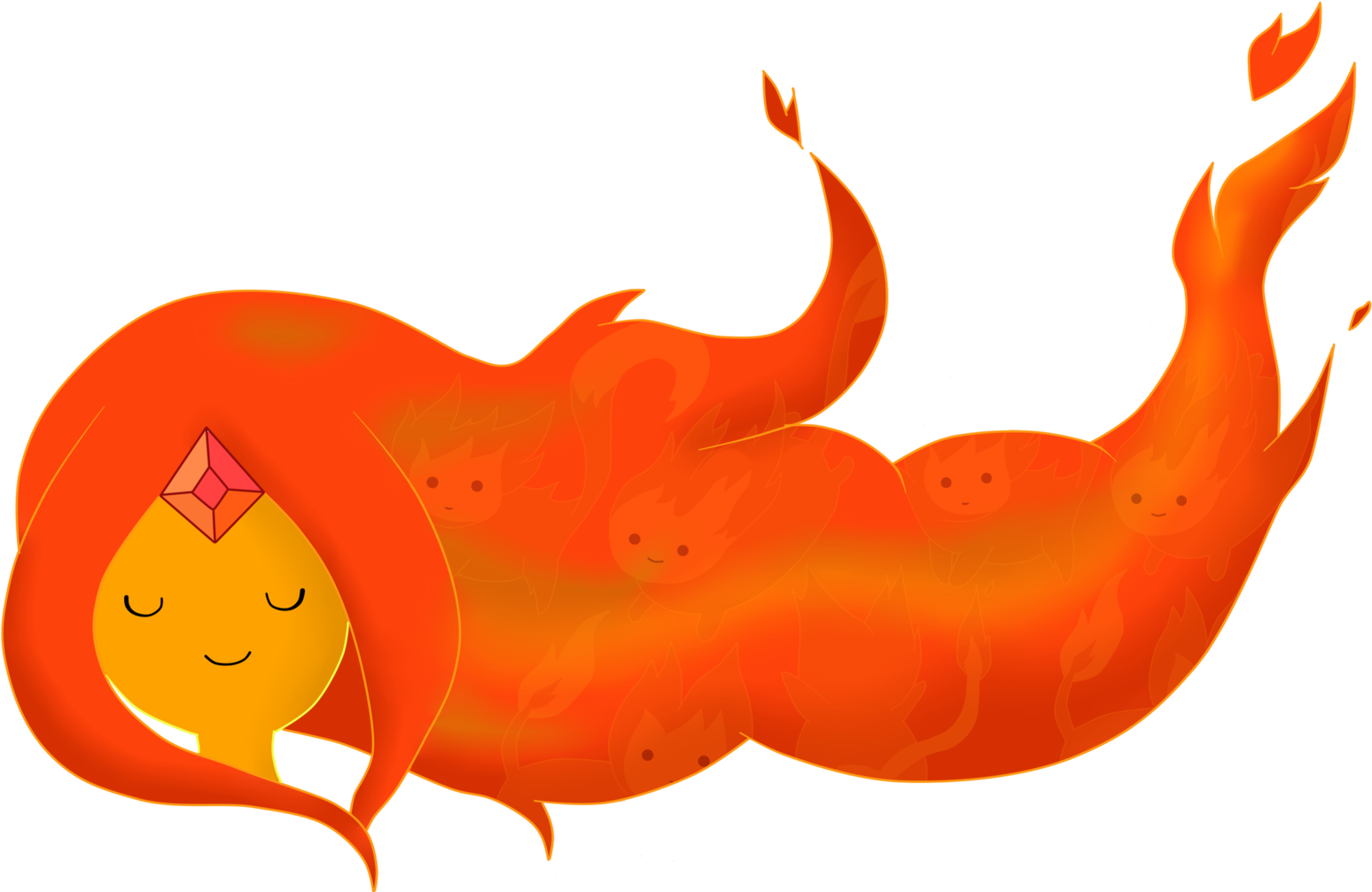 Flame Princess Hair By Andiscissorhands Flame Princess - Flame Princess Png (1600x1013)