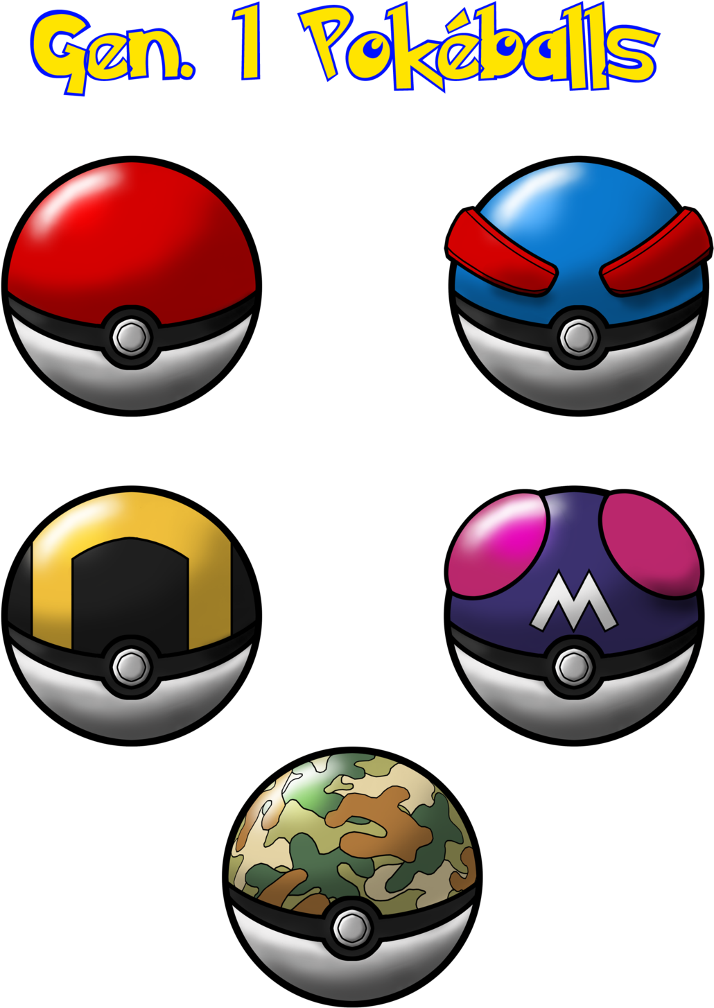 1 Poke Balls By Falco4077 - All Pokeballs Gen 1 (1280x1600)
