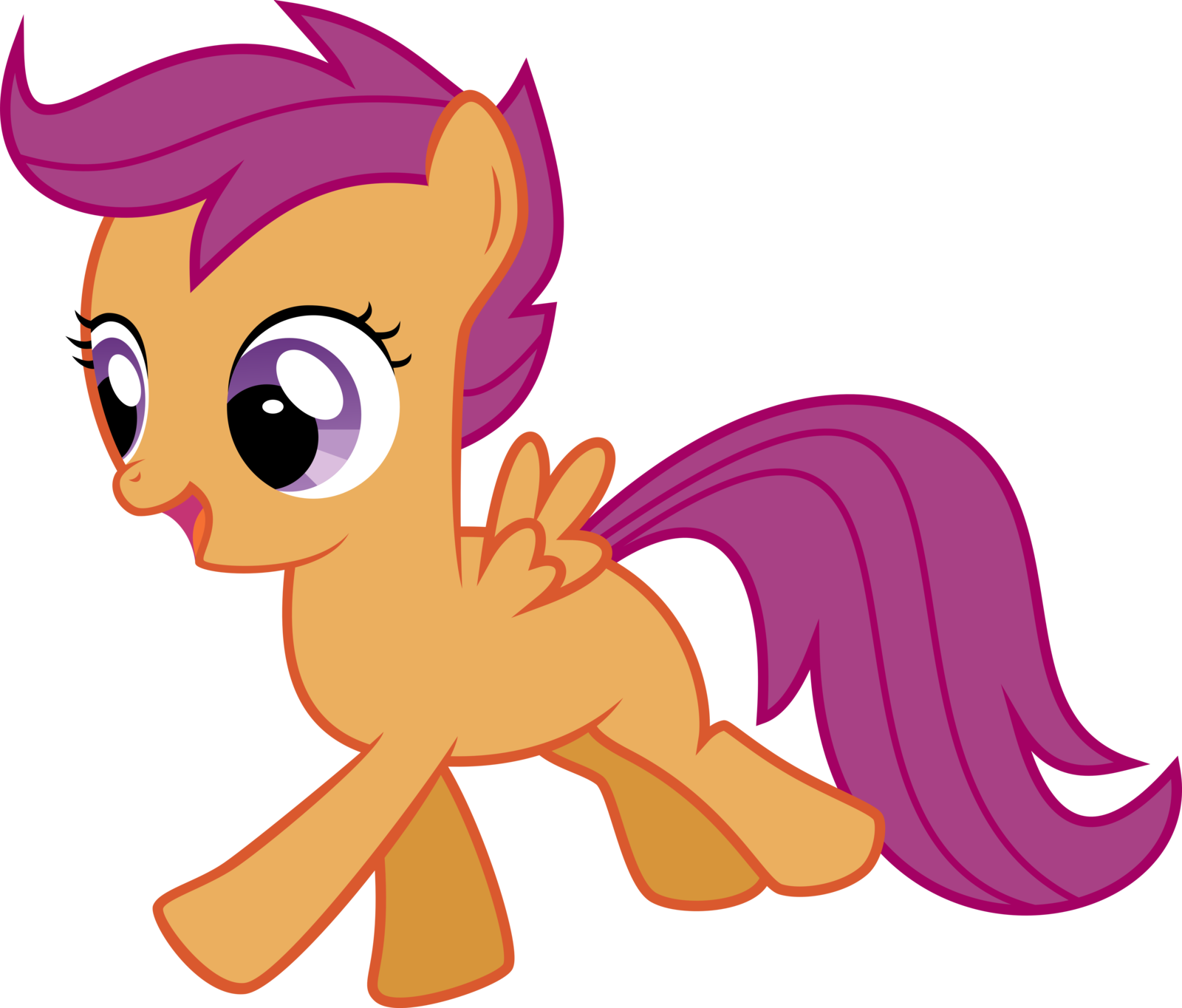 My Little Pony Scootaloo Flying - Happy Prance (1600x1364)