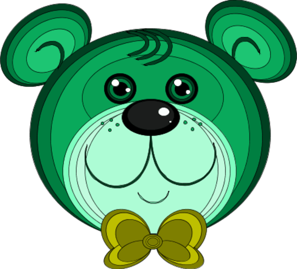 Teddy Bear Wearing Bow Tie - Bear Clipart Face (600x543)