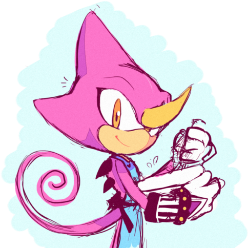 Nice Smile - Espio The Chameleon Fanart (500x484)