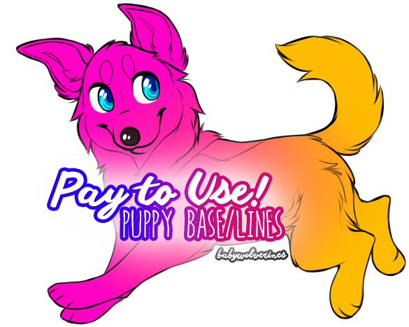 Puppy Base/lines By Babywolverines - Cartoon (627x510)