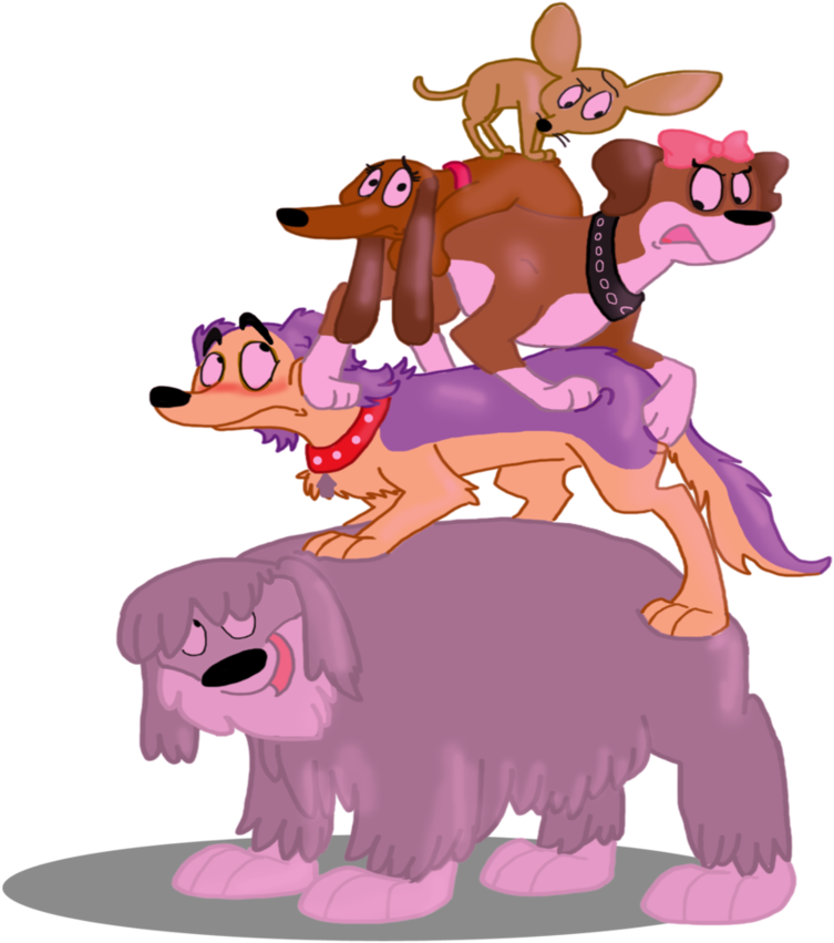 Puppy Tower By Ghost-peacockpound Puppies Lucky As - Pound Puppies Strudel And Squirt Fan Art (894x894)
