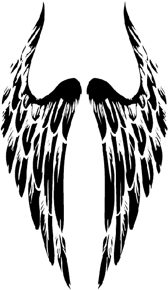 Tribal Angel Wings Tattoo - Tribal Angel Wings Png (360x600)