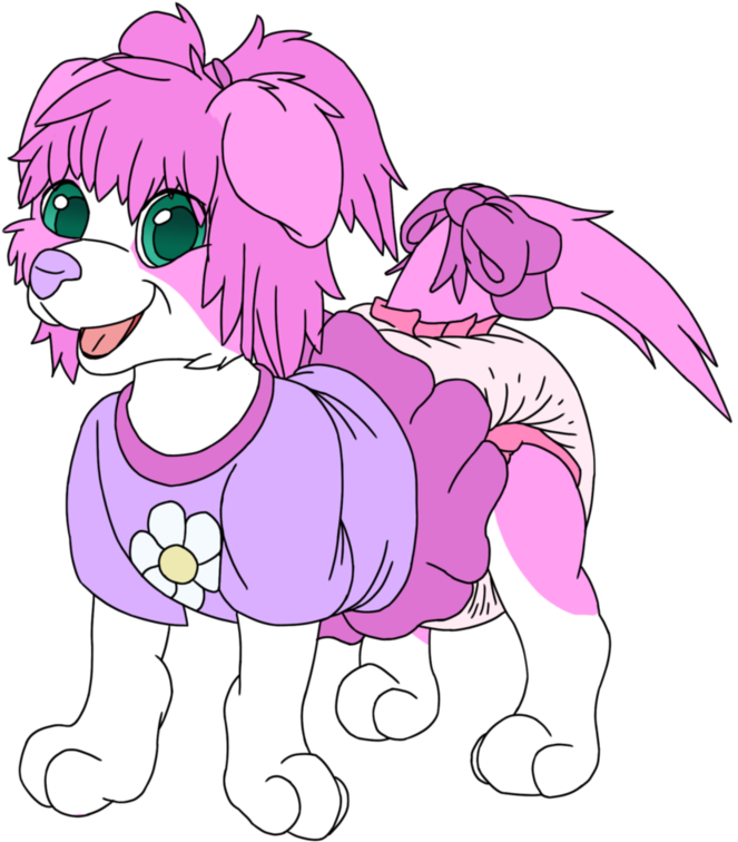 Sapphire's Feral Puppy Form Colored - Cartoon (818x977)