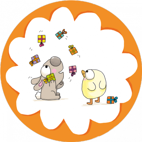 Carole Wey Round Postcard "jongler" - Cartoon (458x594)