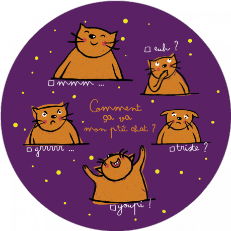 Round Card 13,8cm Anne Isabelle Le Touzé "comment Ça - Cartoon (458x594)