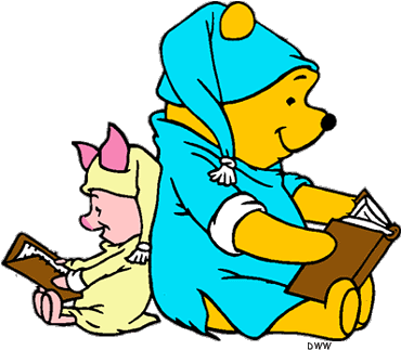 Winnie The Pooh Clipart Reading - Winnie The Pooh Reading (375x341)