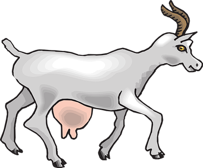 View, Goat, Side, Walking, Animal - Animals Give Us Milk - (411x340) Png  Clipart Download