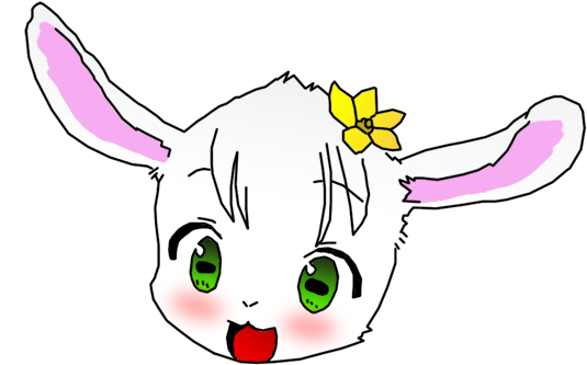 Face Mammal Pink Nose Vertebrate Cartoon Head Rabbit - Cat (550x366)