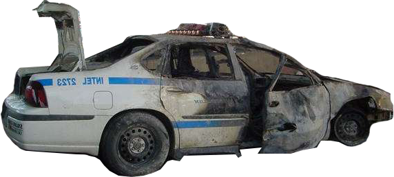 Share This Image - Burning Police Car Png (572x258)