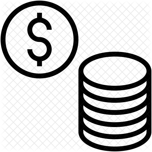 Coins Icon - Thin Cylinder Clip Art (512x512)