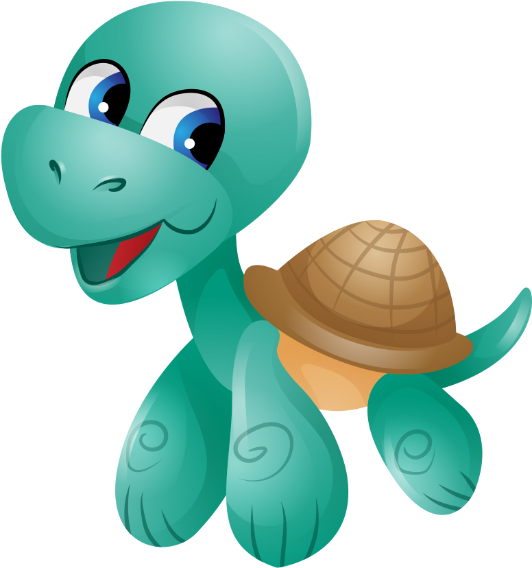 Dibujos Animados Pintados De Verde Tortuga Rastreo - วาด เต่า การ์ตูน น่า รัก ๆ (1019x934)