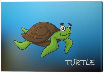 Quadro Em Tela Natação Da Tartaruga De Mar Dos Desenhos - Sea Turtle (400x400)