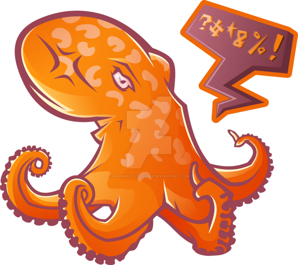 Octopus Coloring Book - Octopus Cartoon Png Angry (947x843)
