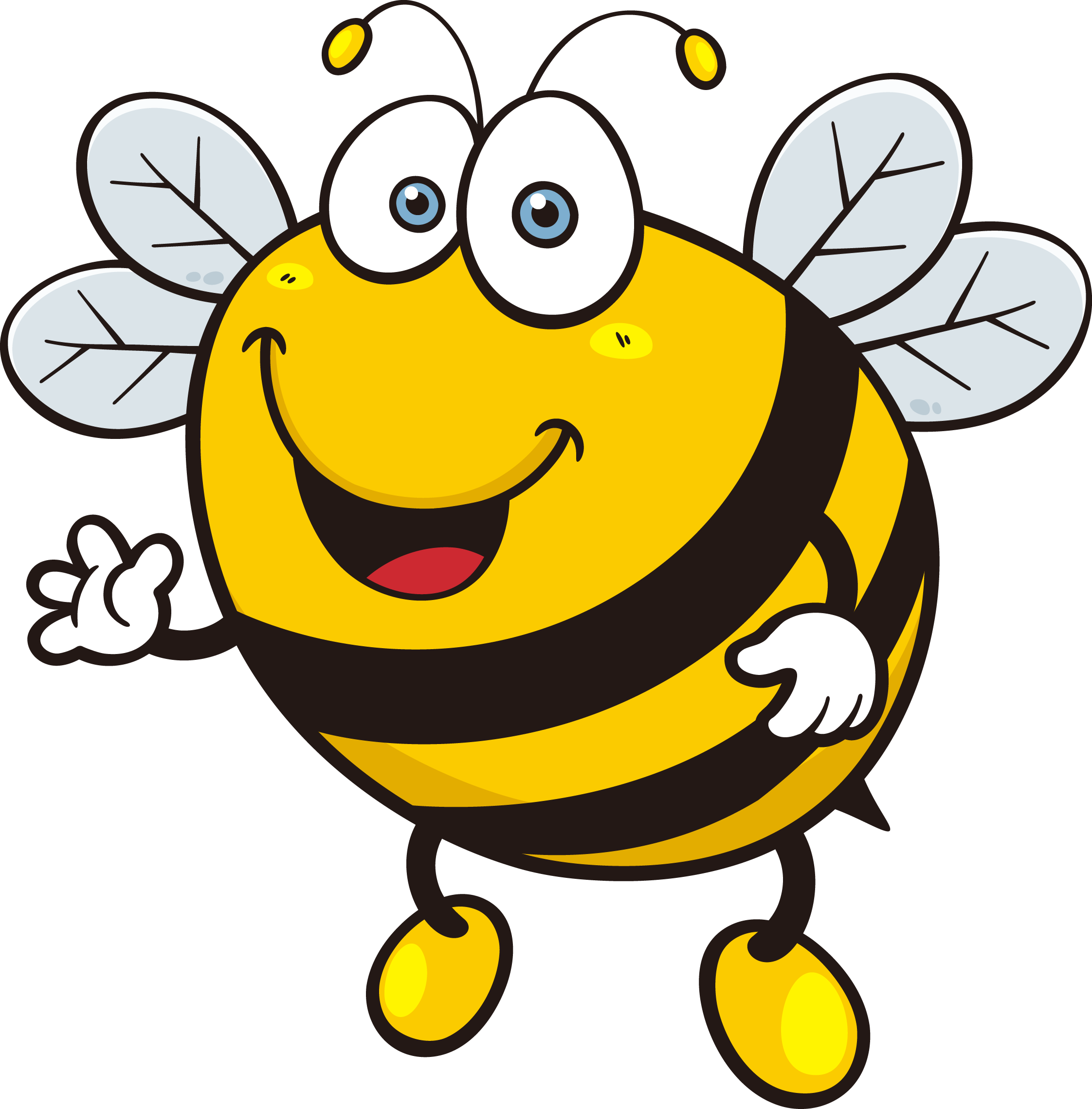 Bee Cartoon Royalty-free Illustration - Cartoon Bee Grapes (2244x2279)