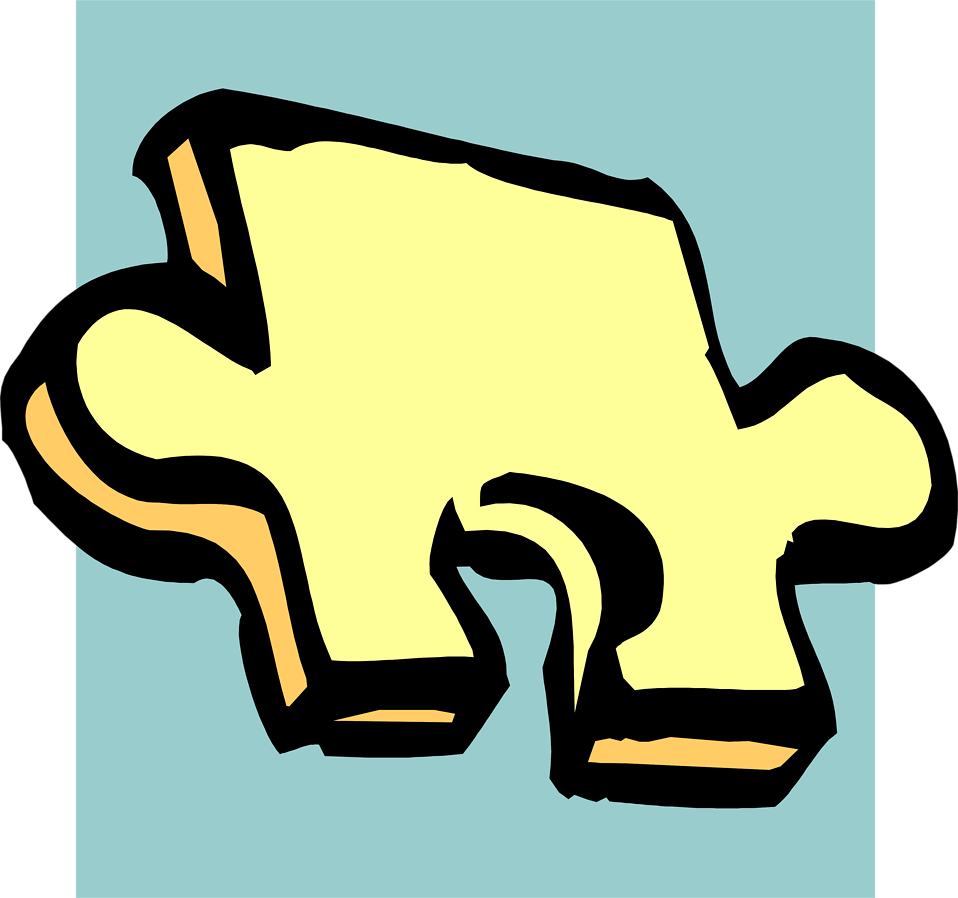 Illustration Of A Yellow Puzzle Piece - 脳の活性化パズル「いろは日記」に遊ぼう (958x898)