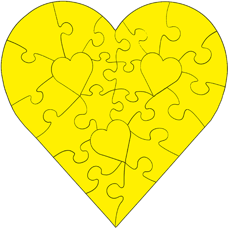 23 Piece Heart Shaped Puzzle - Heart Shaped Puzzles Pieces (500x500)