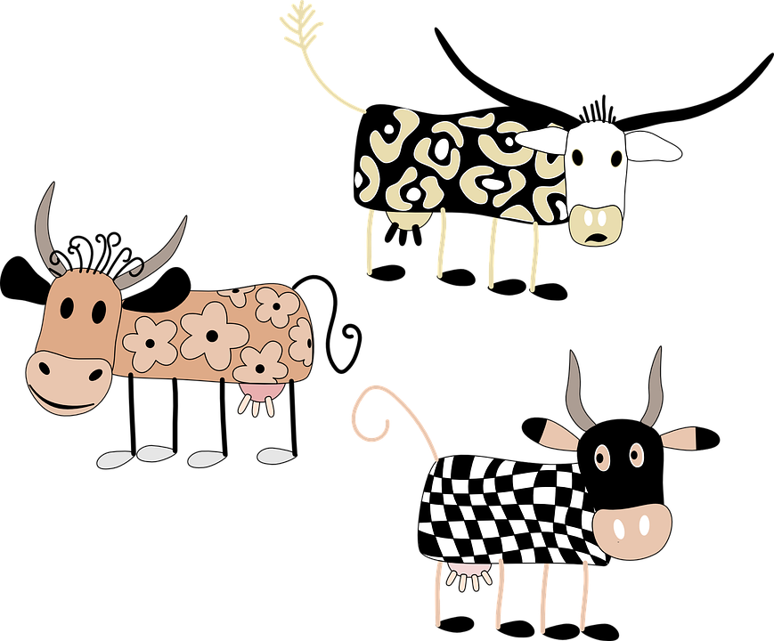 Cute Cow Clipart 27, Buy Clip Art - Custom Cartoon Cow Shower Curtain (869x720)