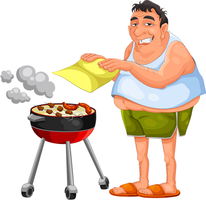 Яндекс - Фотки - Cartoon Man Barbecuing (800x776)