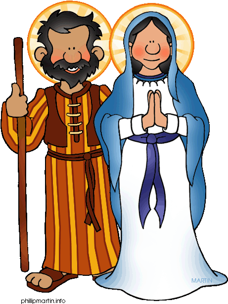 Joseph And Mary - Mary And Joseph Cartoon (491x648)