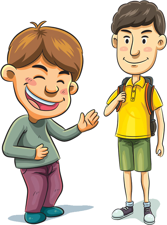 Cartoon Illustration - Laughing Boy - Boy Cartoon Backpackers (1000x783)