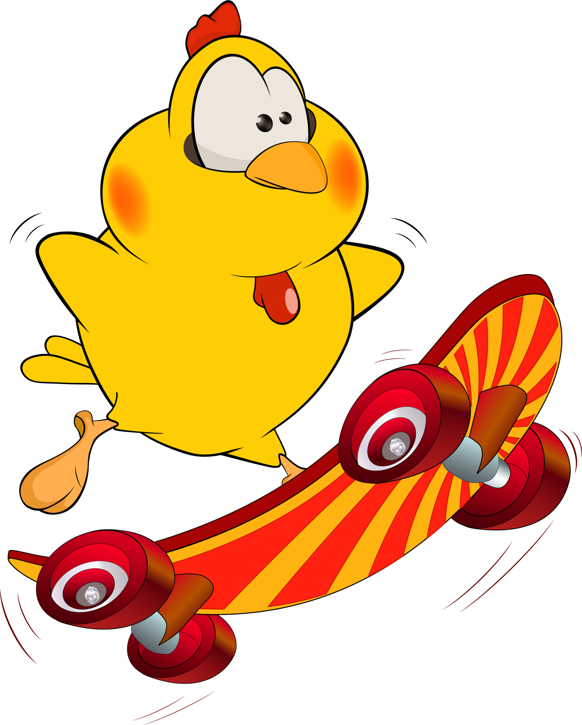 Chicken Meat Patxedn Illustration - Png Cartoon Skateboard (2000x2494)