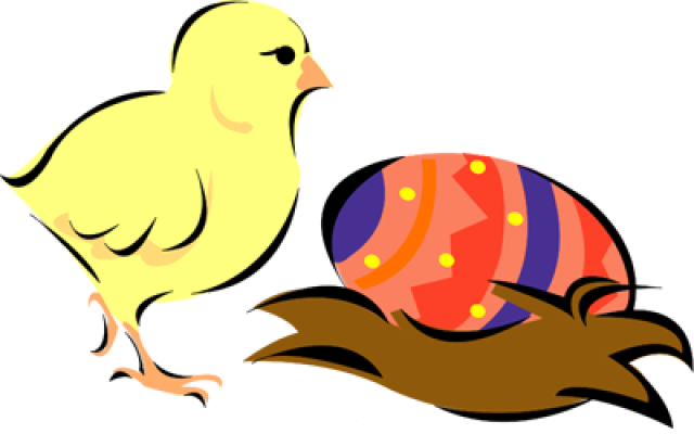 17 Free Easter Egg And Easter Basket Clip Art Designs - Ostern-küken Und Gemaltes Ei Karte (640x400)