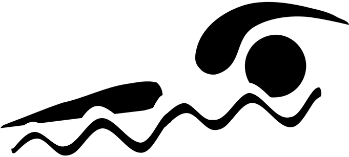 Swim Crawl Sport Water Pictogram Fast Swim - Black And White Swimming Clipart (680x340)