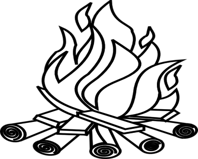 Campfire - Campfire Clipart Black And White (400x322)