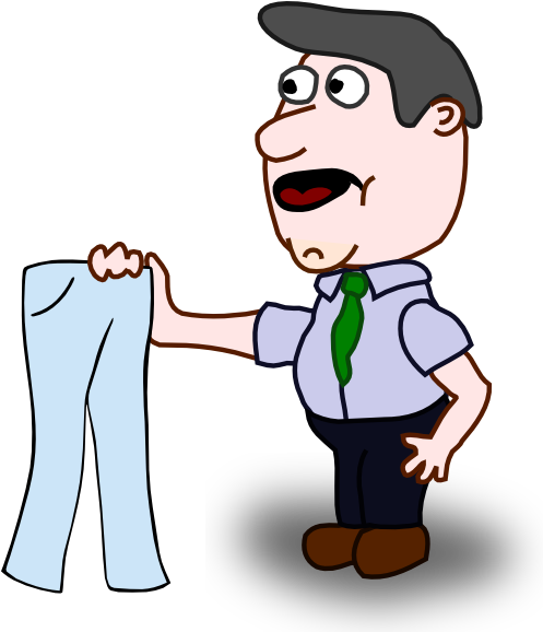 Holding Pants - Give Me A Pen Clip Art (516x598)