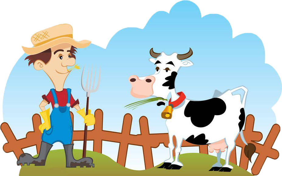 Cattle Farmer Dairy Farming - Farm Animals Reading Comprehension (1000x624)