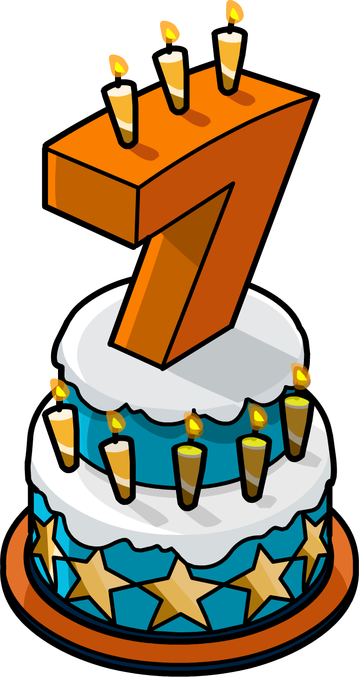 7th Anniversary Party Cake - Cake 7 Png (724x1364)
