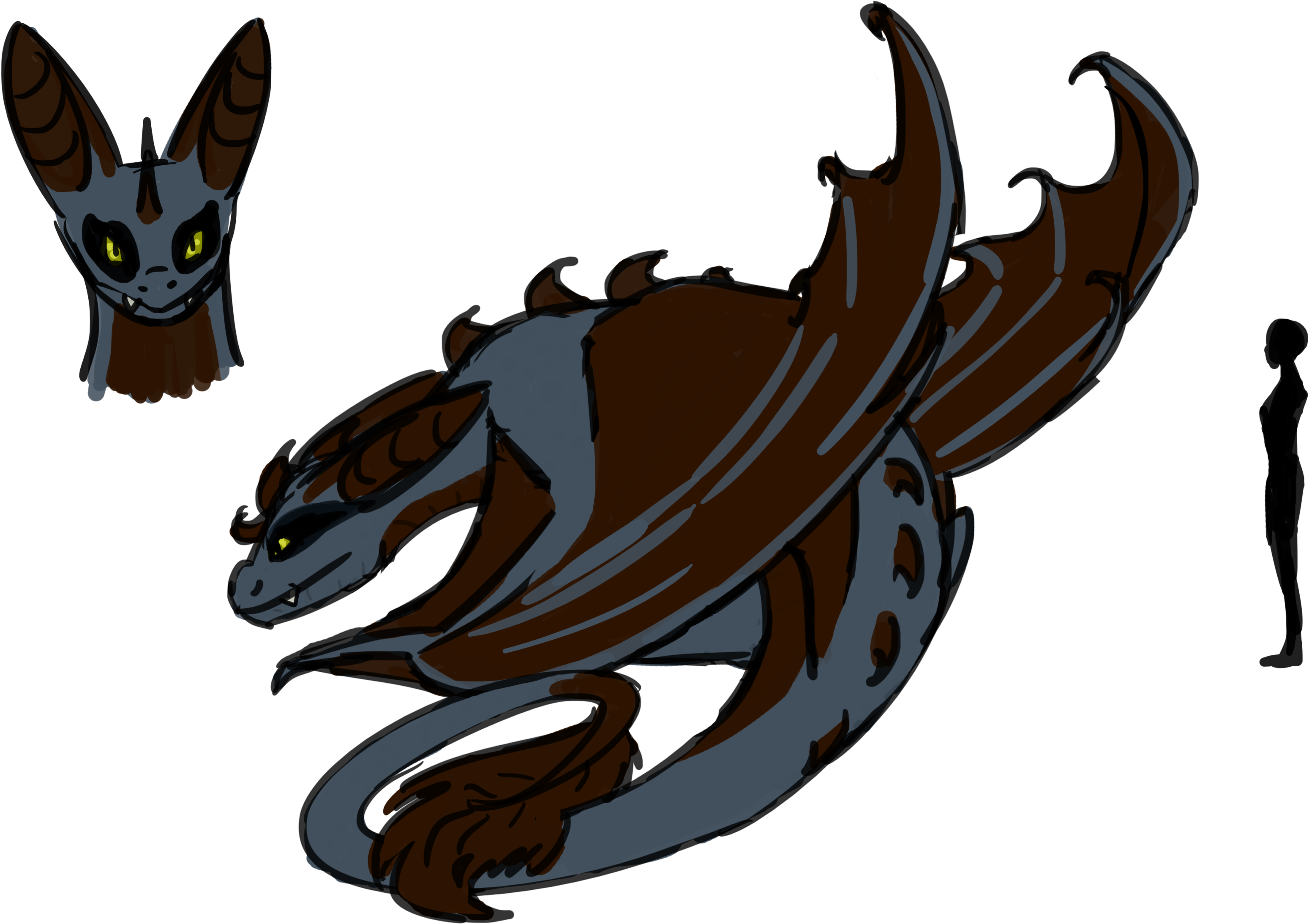 The Nocturnal Ferocity Generally Resembles A Bat When - Cartoon (3300x2200)