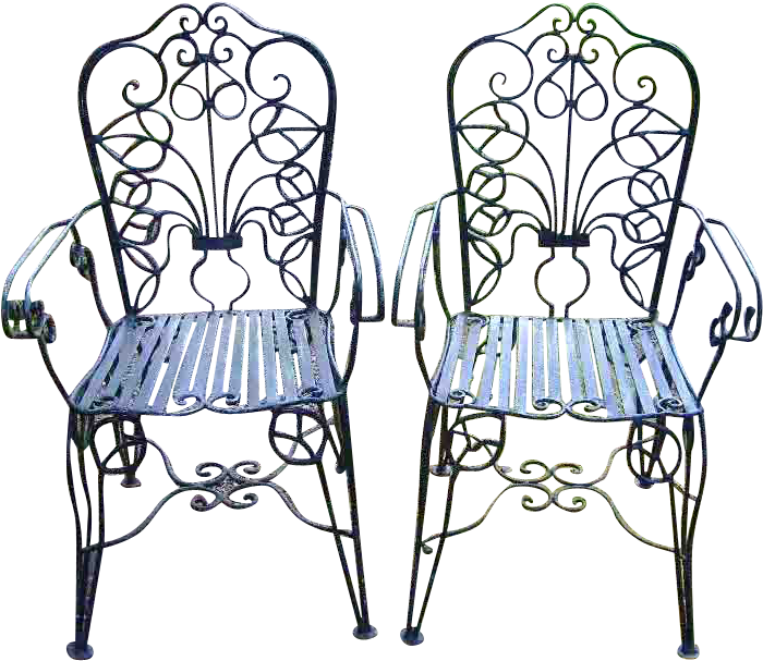 Gorgeous And Rare Cottage Iron Garden Parlor Chairs - Garden Furniture (699x699)