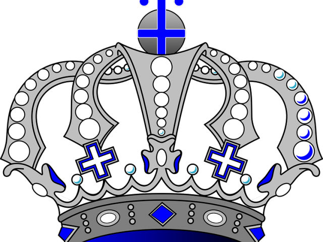 Silver Clipart Silver King - Silver &amp; Blue Royal Crown Pillow Case (640x480)