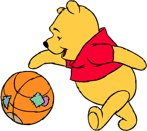 Winnie The Pooh Clipart House - Winnie The Pooh Playing Basketball (500x459)