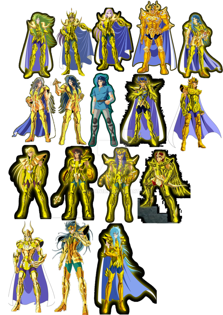 Gold Saints By Bigfan18 - Caballeros Del Zodiaco (763x1046)