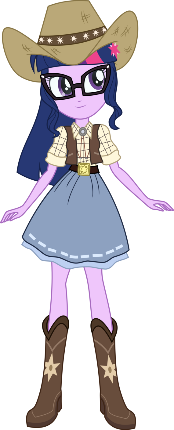 Fim/twilight Sparkle Hasbro Original From Screenshot - Equestria Girls Cowgirl (570x1402)