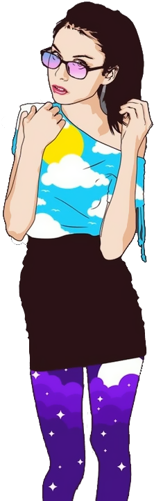 Girl Vintage By Neonlighteditions - Illustration (285x739)