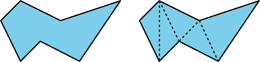 Here Is A Polygon With 7 Sides And One Way To Break - Triangle (901x216)