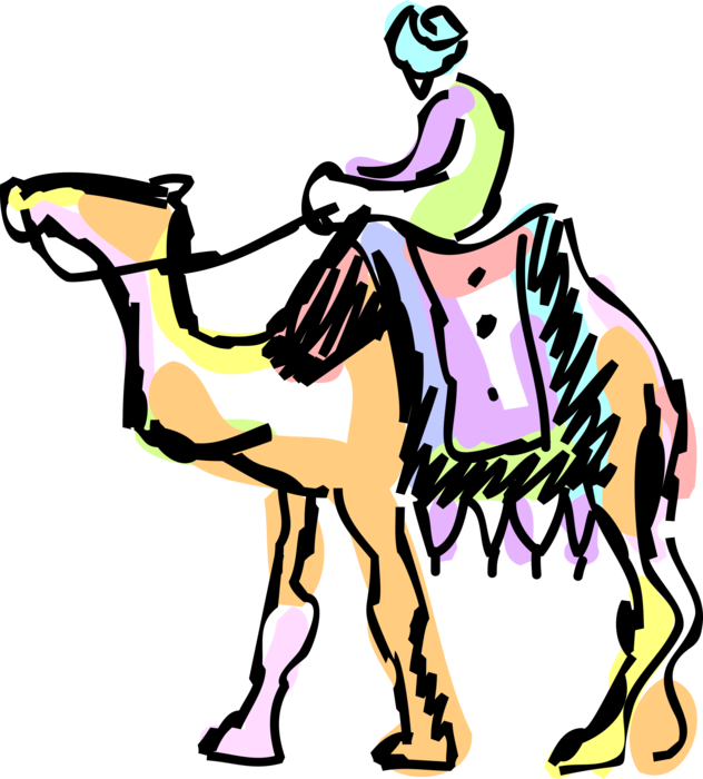 Vector Illustration Of Beast Of Burden Camel Dromedary - Vector Illustration Of Beast Of Burden Camel Dromedary (632x700)