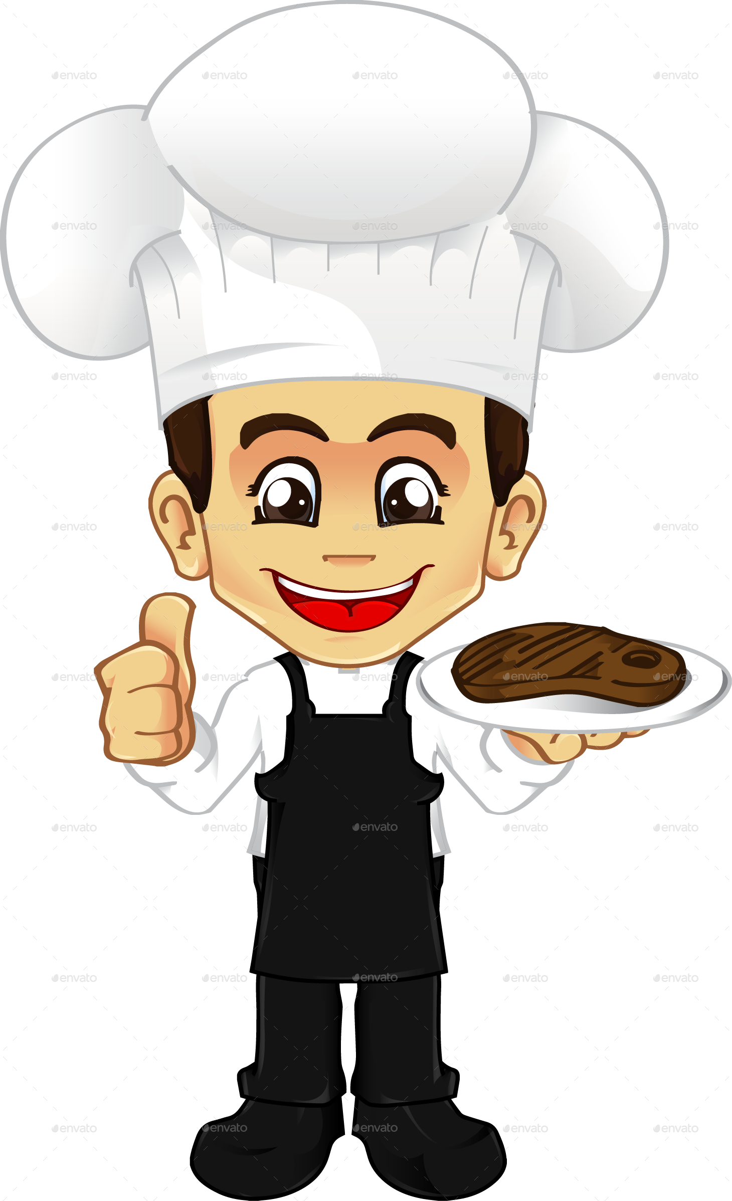 Chef/chef With Smokedbeef - Clip Art (1460x2395)